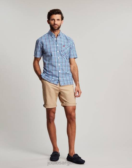 Joules camisa a cuadros de corte clásico wilson hombres guinga azul vestir 64BB242