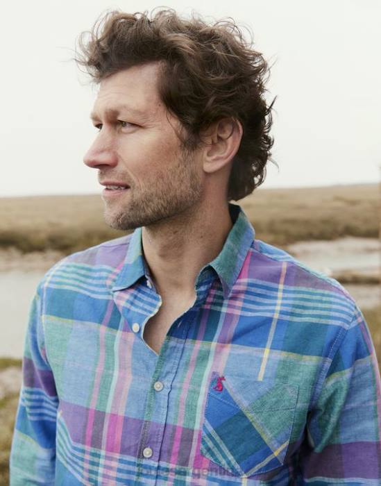 Joules camisa bayard de corte clásico hombres cheque rosa azul vestir 64BB223