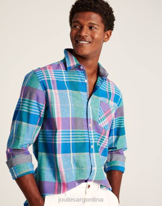 Joules camisa bayard de corte clásico hombres cheque rosa azul vestir 64BB223