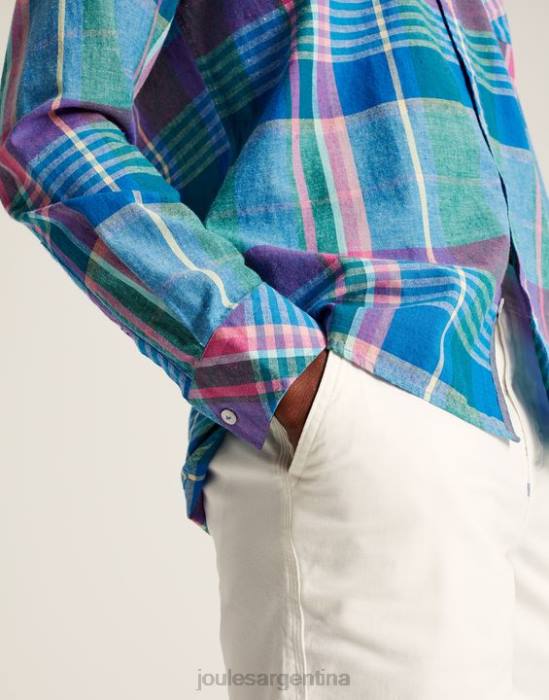 Joules camisa bayard de corte clásico hombres cheque rosa azul vestir 64BB223