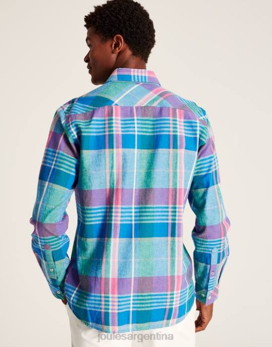 Joules camisa bayard de corte clásico hombres cheque rosa azul vestir 64BB223