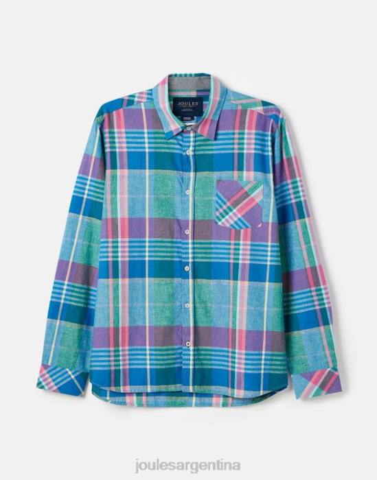 Joules camisa bayard de corte clásico hombres cheque rosa azul vestir 64BB223