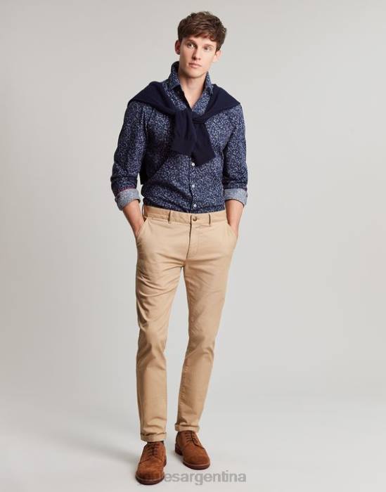 Joules camisa de corte clásico con estampado de invitación hombres florete azul marino vestir 64BB211