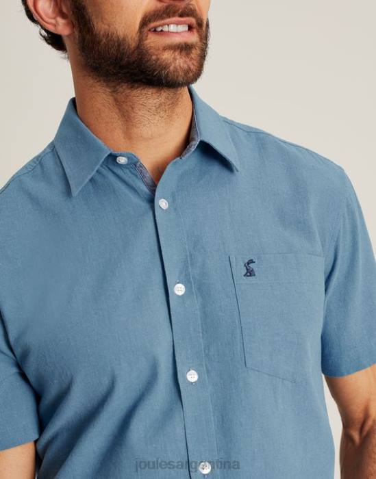 Joules camisa de lino rompedor hombres azul vestir 64BB228