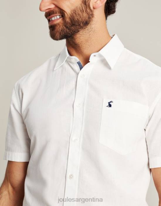 Joules camisa de lino rompedor hombres blanco vestir 64BB219