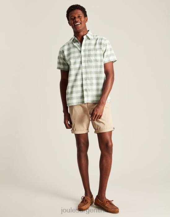 Joules camisa de lino rompedor hombres guinga verde vestir 64BB175