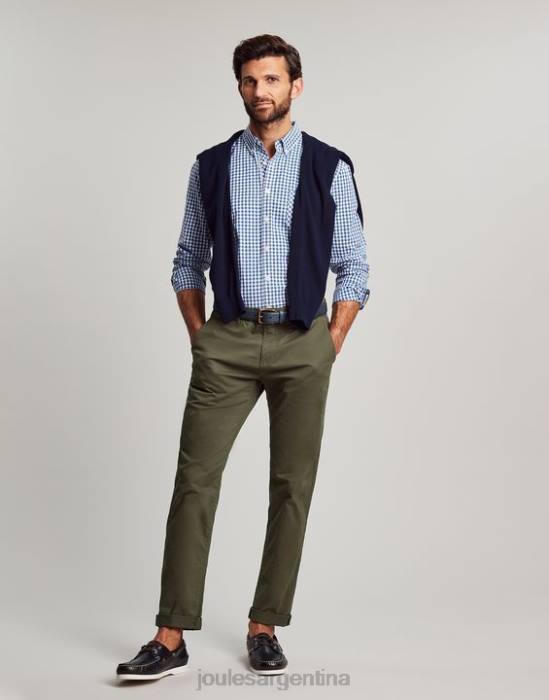 Joules camisa de popelina de corte clásico goodridge hombres guinga azul vestir 64BB215