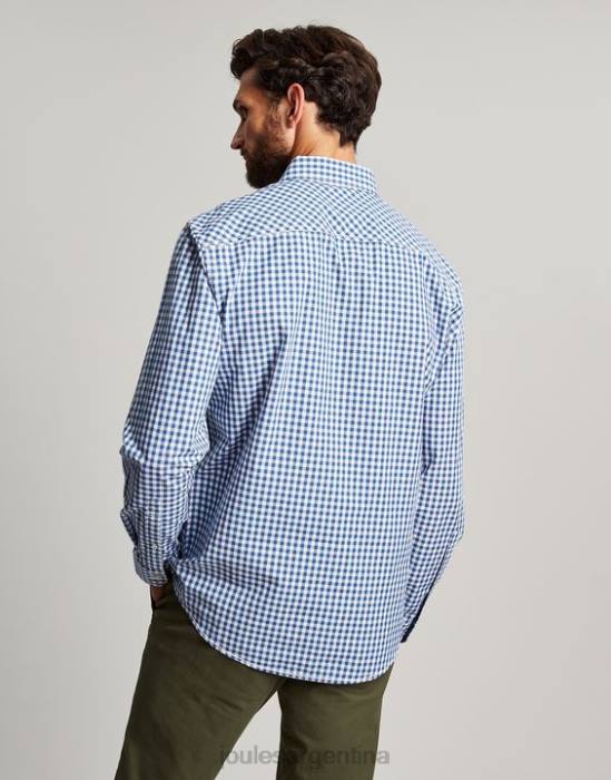 Joules camisa de popelina de corte clásico goodridge hombres guinga azul vestir 64BB215