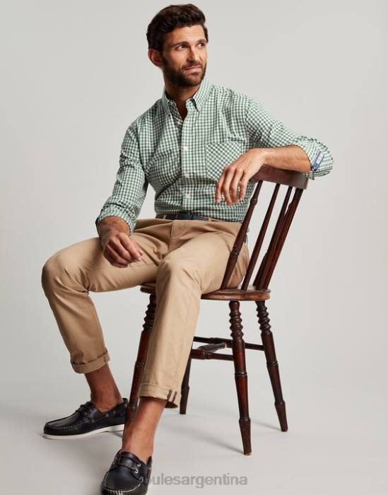 Joules camisa de popelina de corte clásico goodridge hombres guinga verde vestir 64BB225