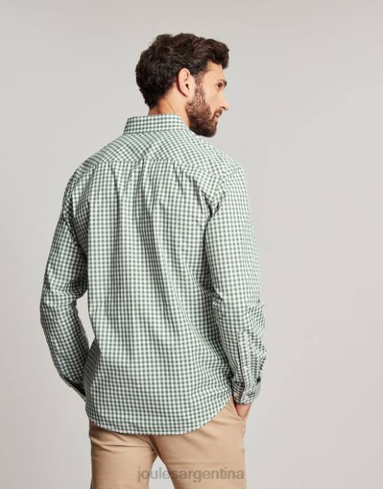 Joules camisa de popelina de corte clásico goodridge hombres guinga verde vestir 64BB225