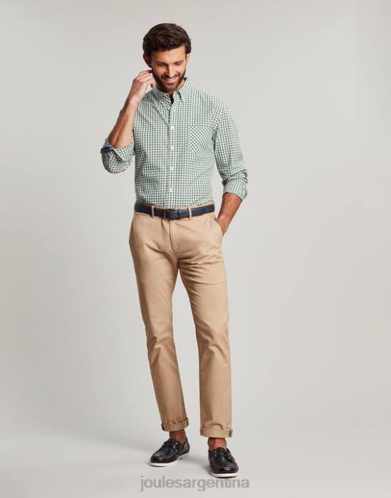 Joules camisa de popelina de corte clásico goodridge hombres guinga verde vestir 64BB225