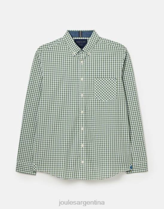 Joules camisa de popelina de corte clásico goodridge hombres guinga verde vestir 64BB225