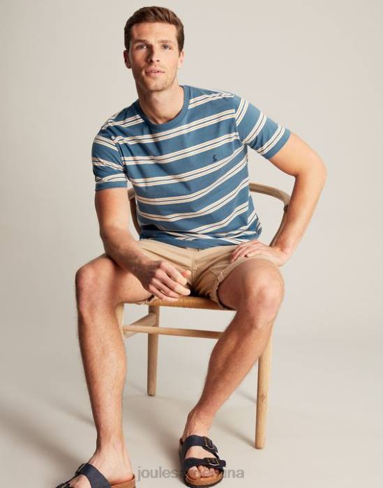 Joules camiseta a rayas del cobertizo del barco hombres raya azul dorada vestir 64BB210