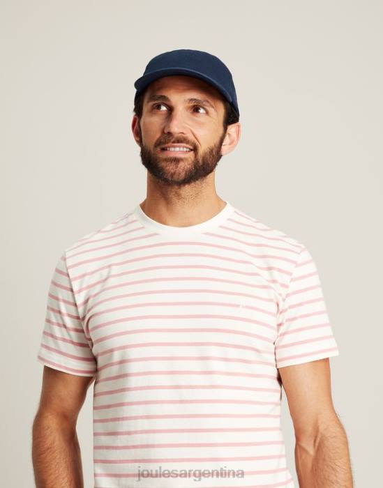Joules camiseta a rayas del cobertizo del barco hombres raya blanca rosa vestir 64BB208
