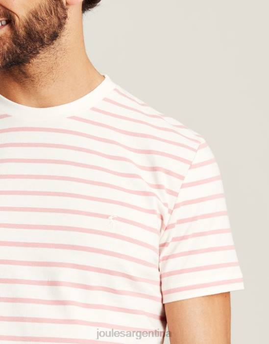 Joules camiseta a rayas del cobertizo del barco hombres raya blanca rosa vestir 64BB208