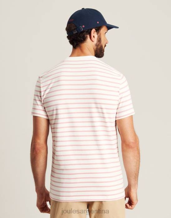 Joules camiseta a rayas del cobertizo del barco hombres raya blanca rosa vestir 64BB208