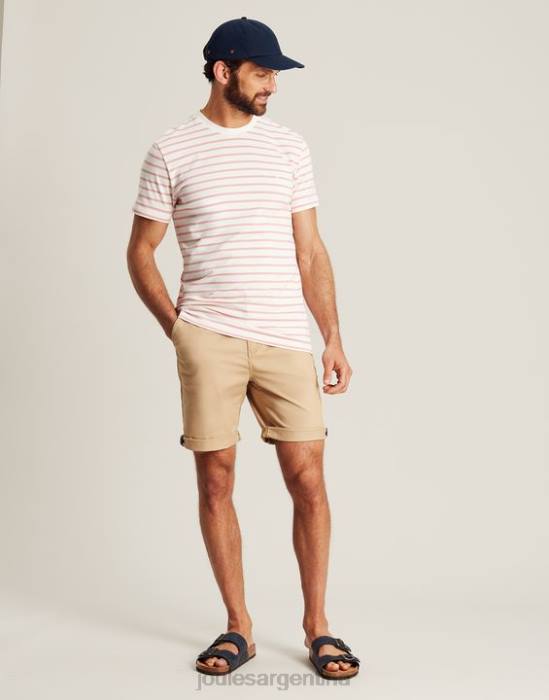 Joules camiseta a rayas del cobertizo del barco hombres raya blanca rosa vestir 64BB208