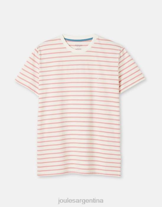 Joules camiseta a rayas del cobertizo del barco hombres raya blanca rosa vestir 64BB208