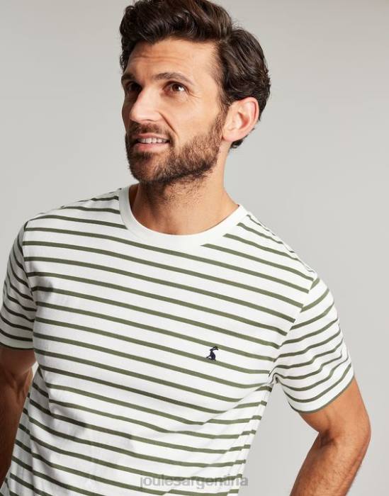 Joules camiseta a rayas del cobertizo del barco hombres raya caqui blanca vestir 64BB252