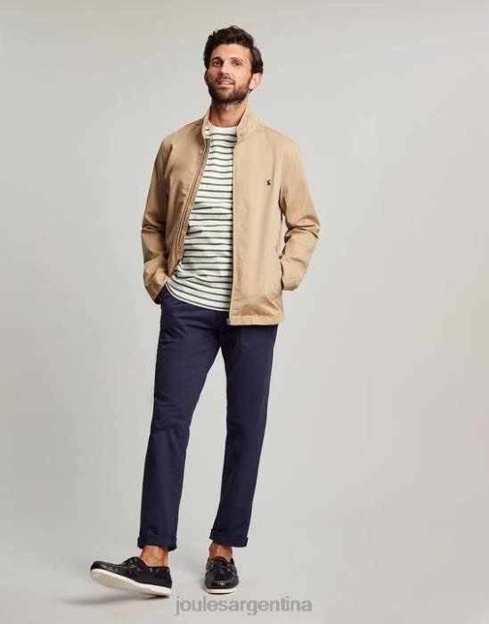Joules camiseta a rayas del cobertizo del barco hombres raya caqui blanca vestir 64BB252