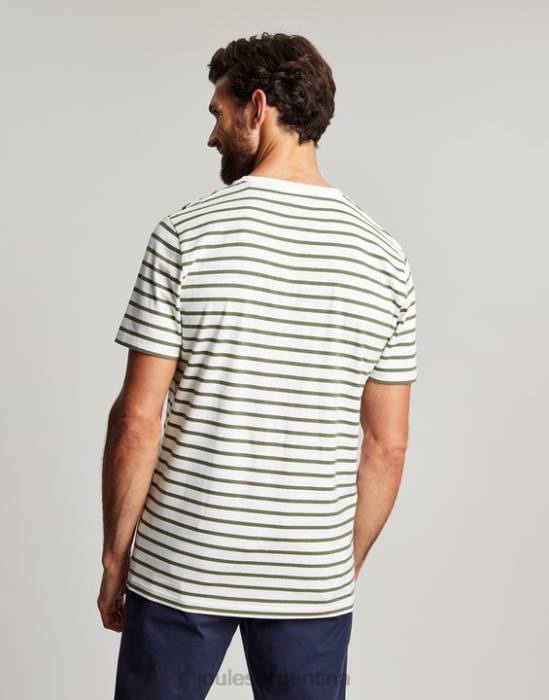 Joules camiseta a rayas del cobertizo del barco hombres raya caqui blanca vestir 64BB252