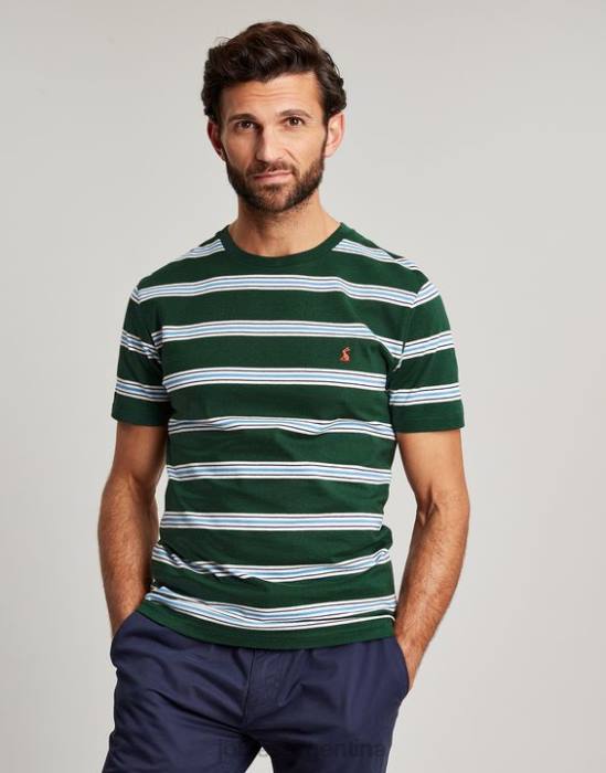 Joules camiseta a rayas del cobertizo del barco hombres raya múltiple verde vestir 64BB209