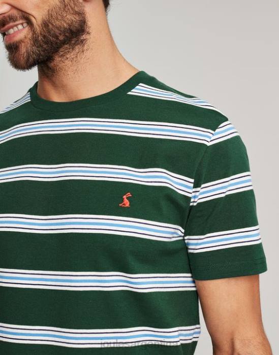Joules camiseta a rayas del cobertizo del barco hombres raya múltiple verde vestir 64BB209