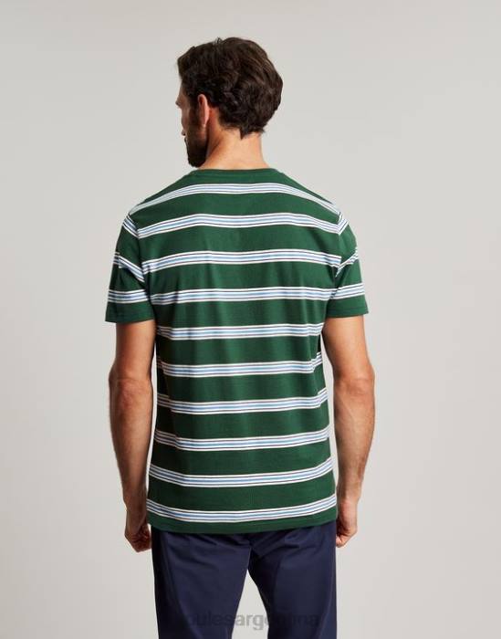 Joules camiseta a rayas del cobertizo del barco hombres raya múltiple verde vestir 64BB209