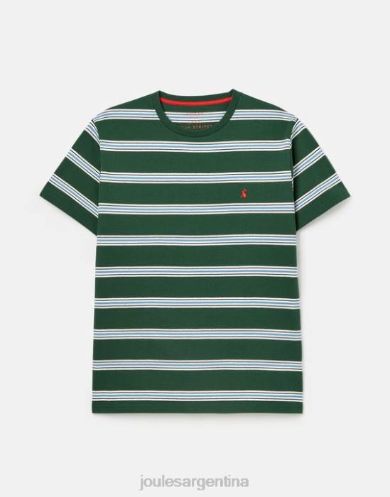 Joules camiseta a rayas del cobertizo del barco hombres raya múltiple verde vestir 64BB209