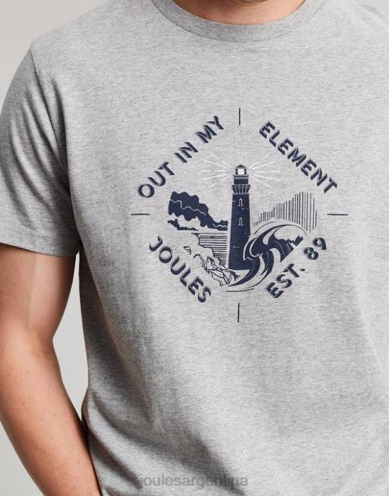 Joules camiseta con gráfico de flynn hombres marga gris vestir 64BB184