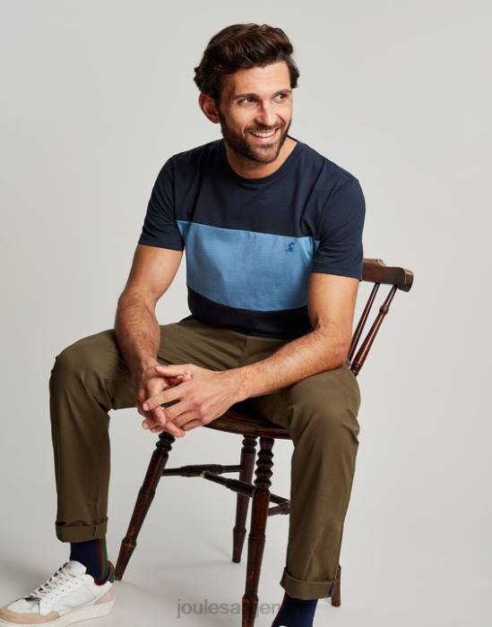 Joules camiseta de manga corta con bloques de color hombres bloque de color azul vestir 64BB202