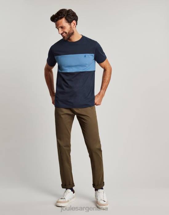 Joules camiseta de manga corta con bloques de color hombres bloque de color azul vestir 64BB202