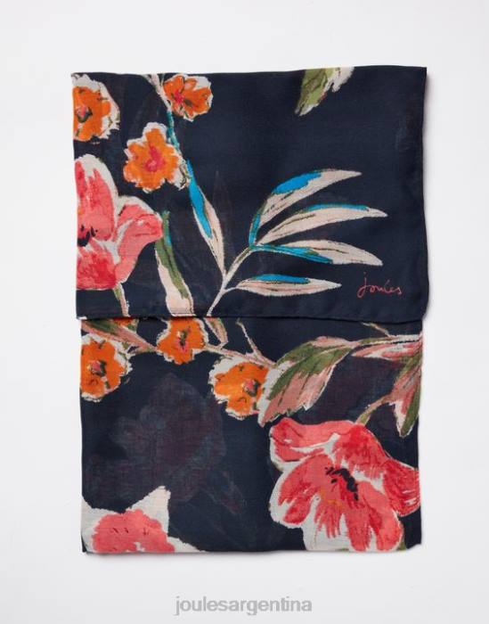 Joules Bufanda tejida ligera con estampado rectangular River mujer pico floral accesorios 64BB155