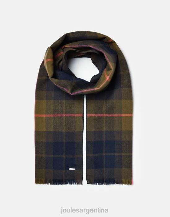 Joules bufanda cepillada farnsley mujer cheque azul marino accesorios 64BB118