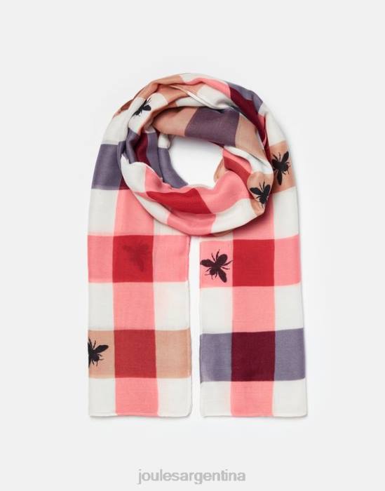 Joules bufanda tejida ligera con estampado River mujer abeja multi guinga accesorios 64BB160