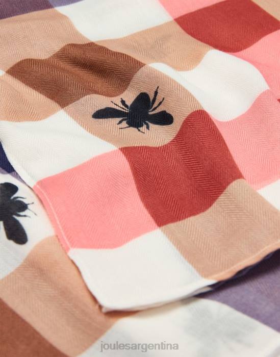 Joules bufanda tejida ligera con estampado River mujer abeja multi guinga accesorios 64BB160