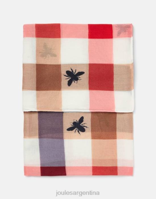 Joules bufanda tejida ligera con estampado River mujer abeja multi guinga accesorios 64BB160