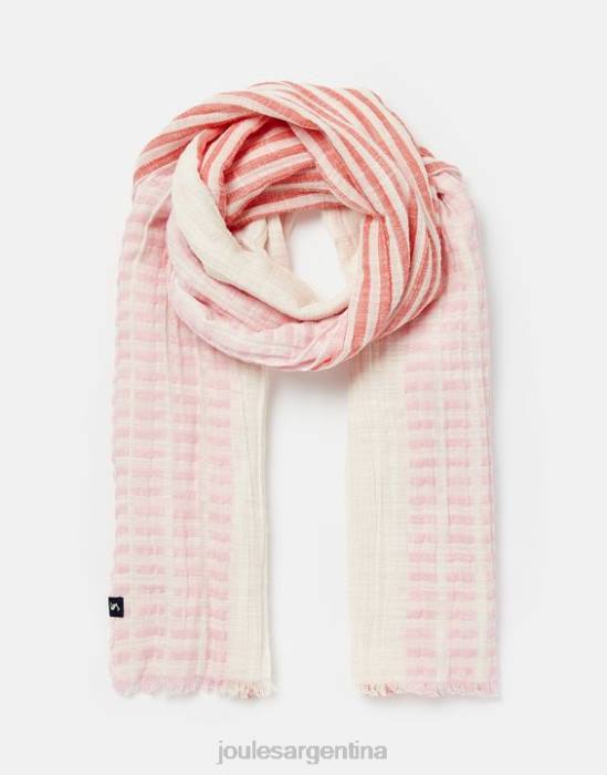 Joules bufanda textura orla mujer rosa múltiple accesorios 64BB83