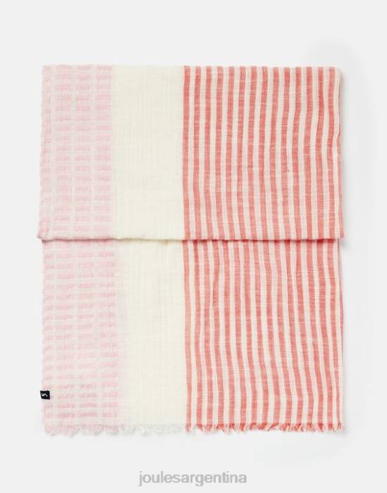 Joules bufanda textura orla mujer rosa múltiple accesorios 64BB83
