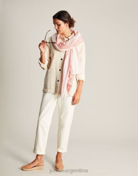 Joules bufanda textura orla mujer rosa múltiple accesorios 64BB83