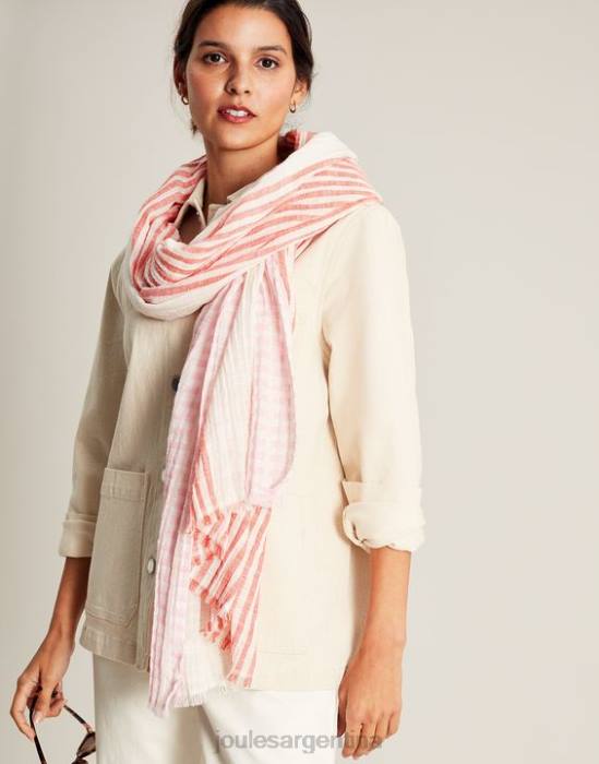 Joules bufanda textura orla mujer rosa múltiple accesorios 64BB83