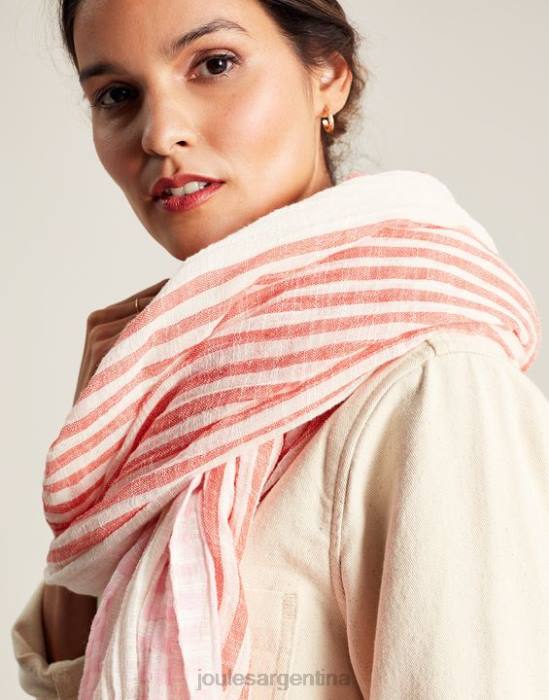 Joules bufanda textura orla mujer rosa múltiple accesorios 64BB83