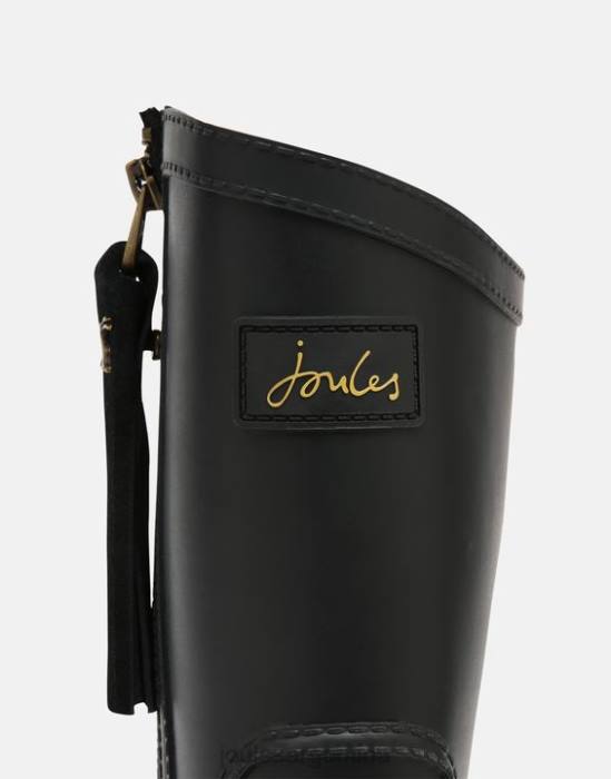 Joules Botas de lluvia de altura media rosalind con borla intercambiable mujer negro verdadero calzado 64BB23