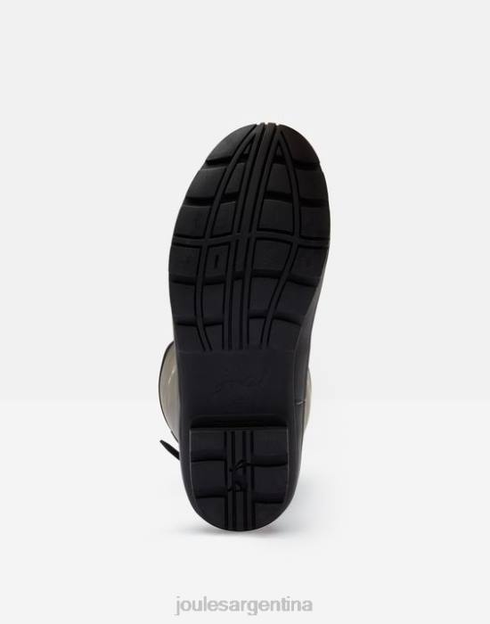 Joules Estampado de botas de lluvia con refuerzo trasero ajustable. mujer abejas metálicas negras calzado 64BB147