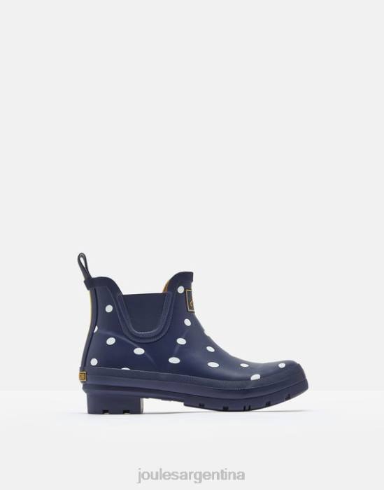 Joules botas de lluvia cortas estampadas de altura corta mujer punto de la marina francesa calzado 64BB146