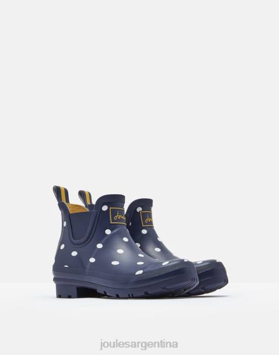 Joules botas de lluvia cortas estampadas de altura corta mujer punto de la marina francesa calzado 64BB146