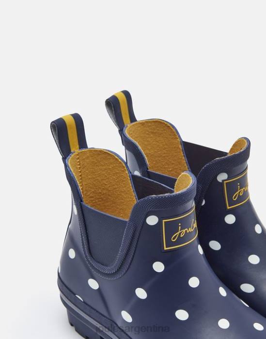 Joules botas de lluvia cortas estampadas de altura corta mujer punto de la marina francesa calzado 64BB146