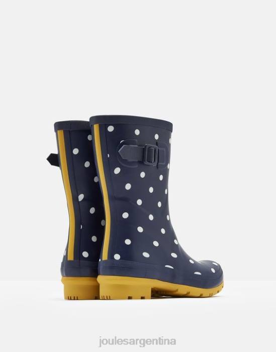 Joules botas de lluvia de altura media con estampado Molly mujer punto de la marina francesa calzado 64BB145