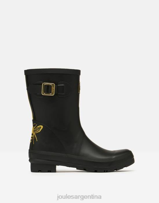 Joules botas de lluvia estampadas de altura media molly mujer abeja grabada en oro calzado 64BB149