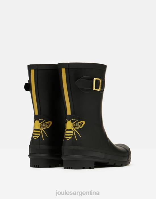Joules botas de lluvia estampadas de altura media molly mujer abeja grabada en oro calzado 64BB149